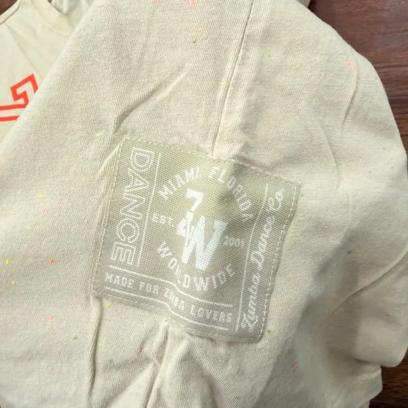 Zumba Fitness Cream Tee with Colorful Speckles - Picture 5 of 5